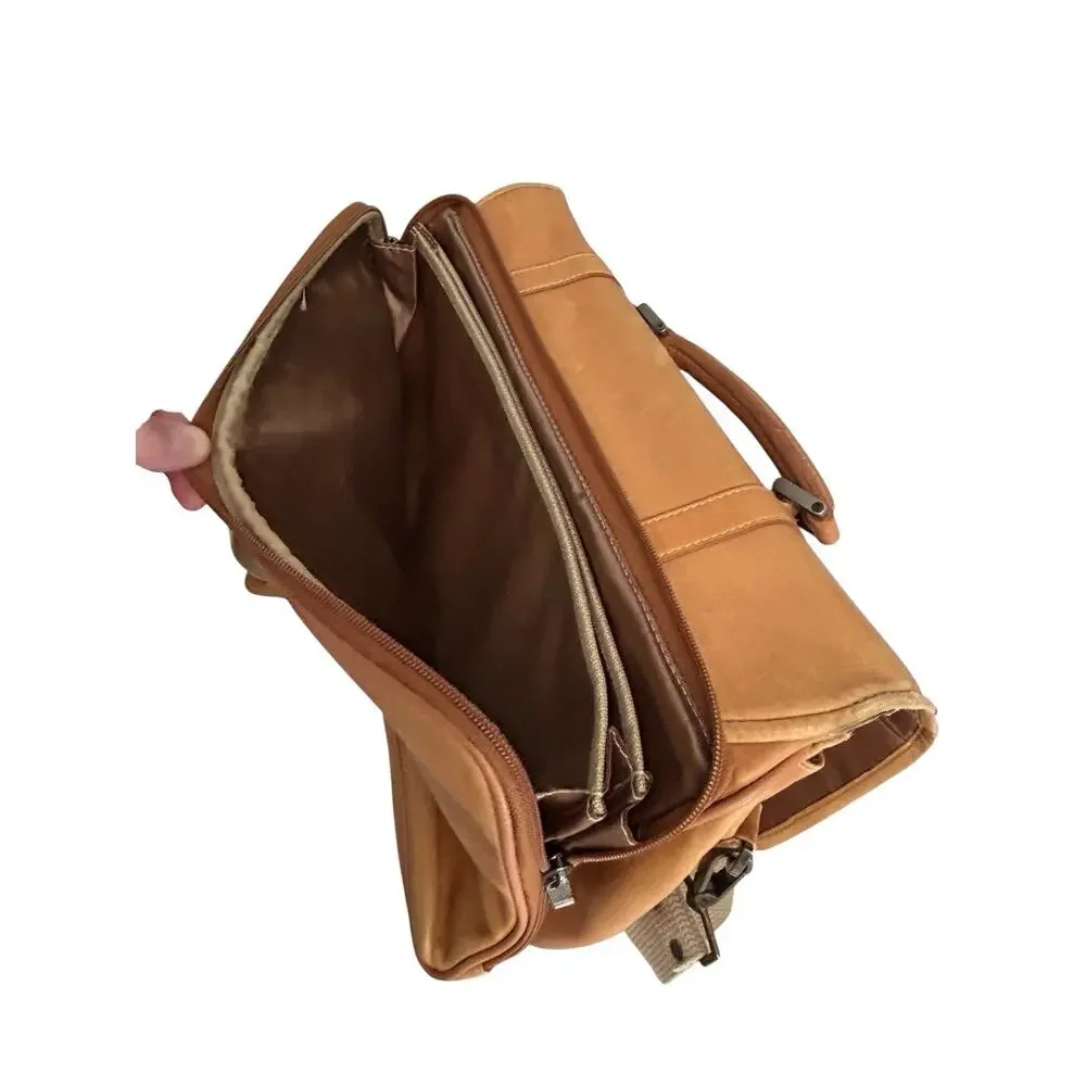 Vtg Kenneth Cole New York Leather Messenger Madmen Crossbody Bag Briefcase